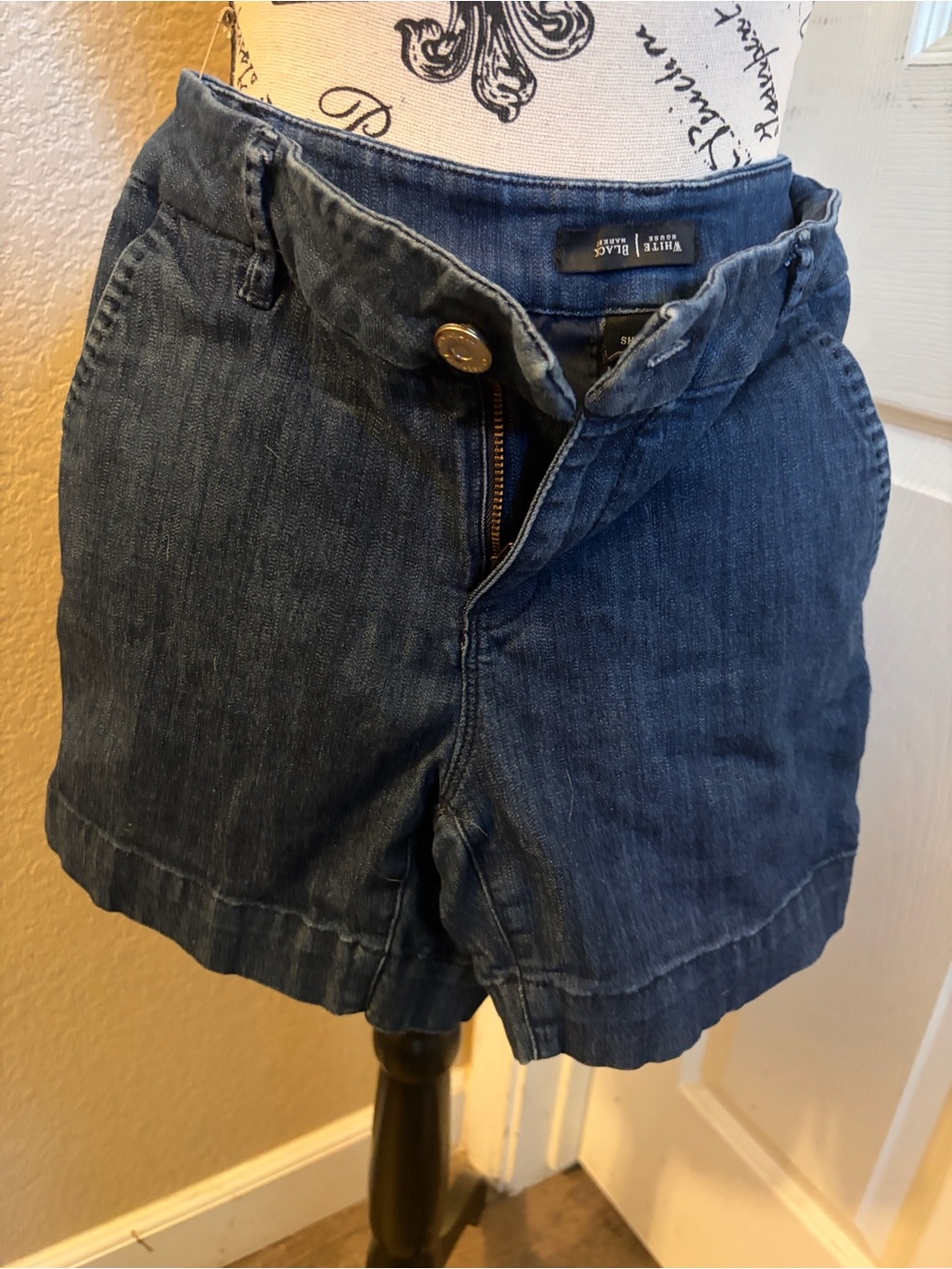 White House Black Market Indigo Denim High-Rise Shorts